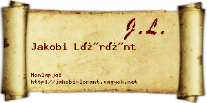 Jakobi Lóránt névjegykártya